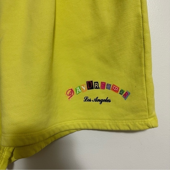 Daydreamer Ransom Note BF Sweat Shorts in Citron Yellow - Picture 5 of 9